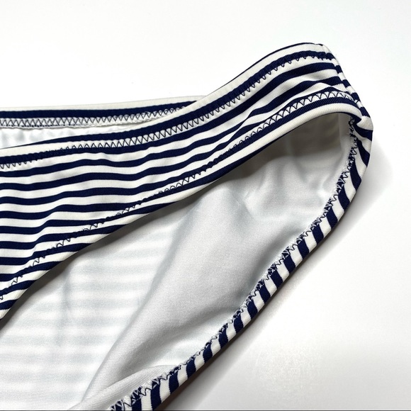 Lands’ End Navy White Striped Ruffled Bikini Set - Picture 8 of 16